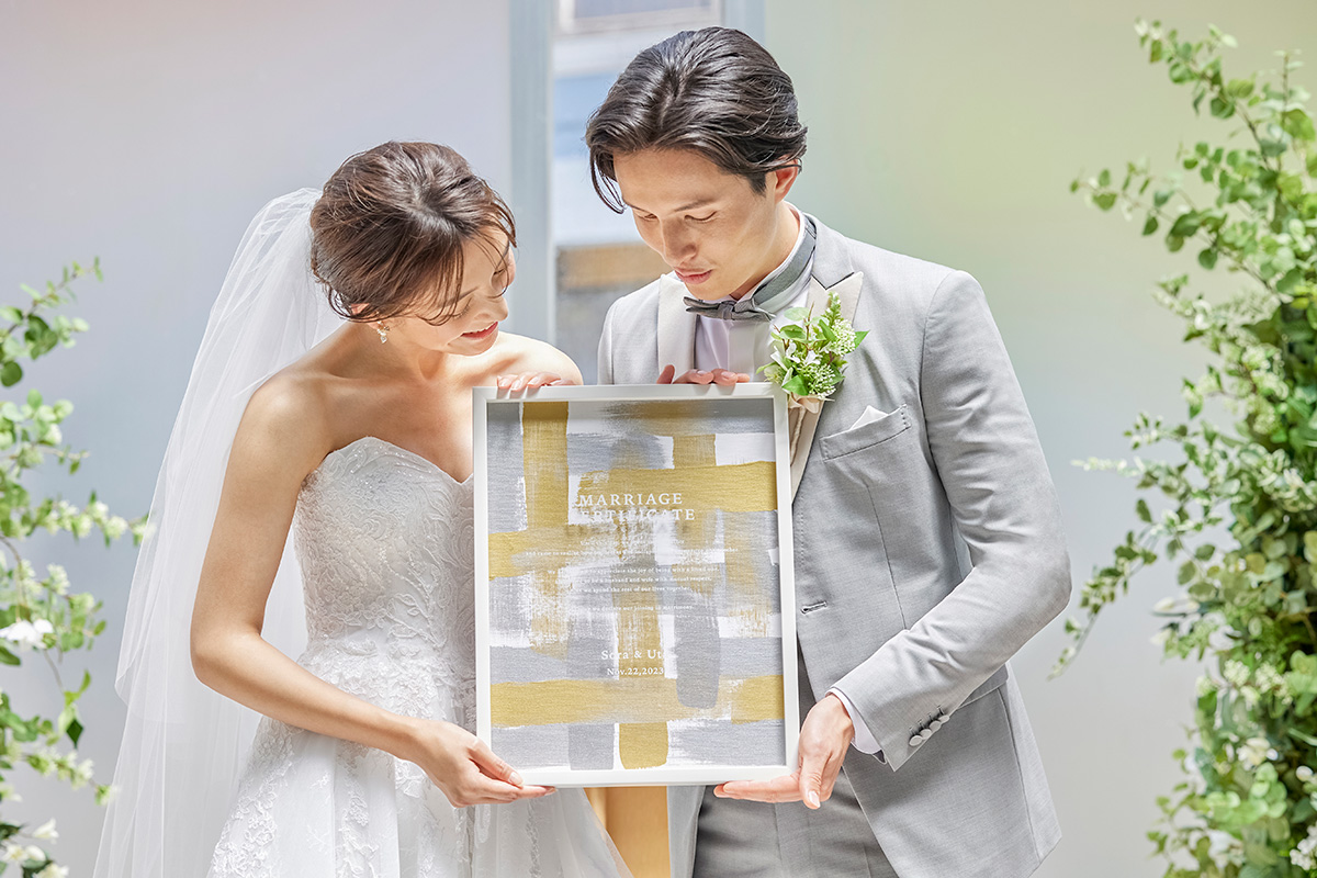 お二人らしいオリジナルアイテムの演出も